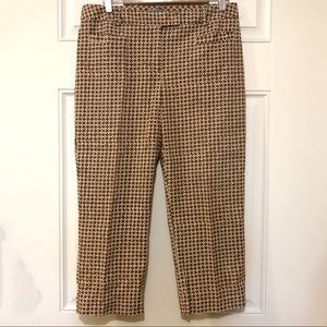 J. McLaughlin Brown Printed Cotton Blend Crop Pants - Size 12